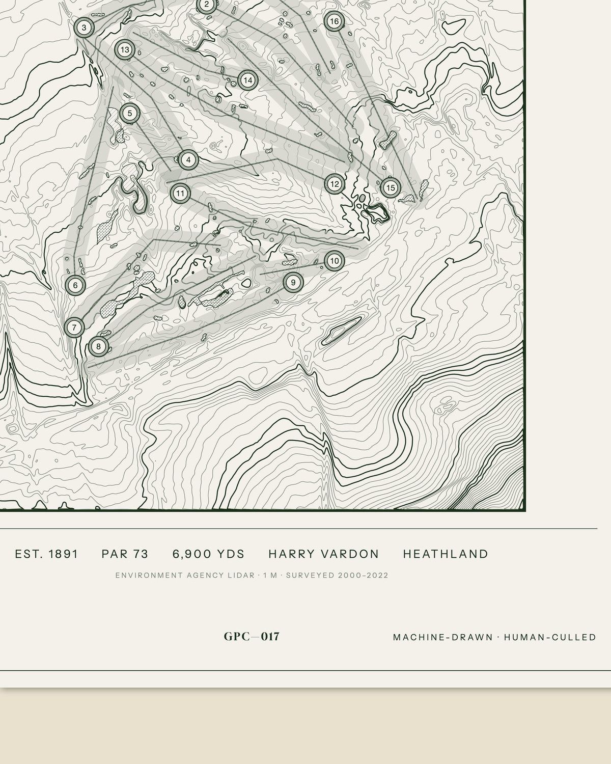Ganton, Yorkshire print, data strip and edition mark