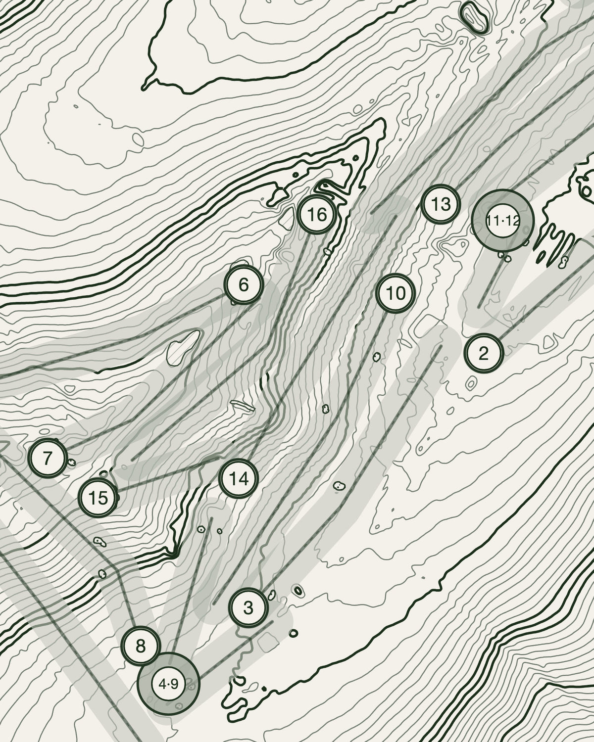 Glen Gorse, Leicestershire print, contour detail