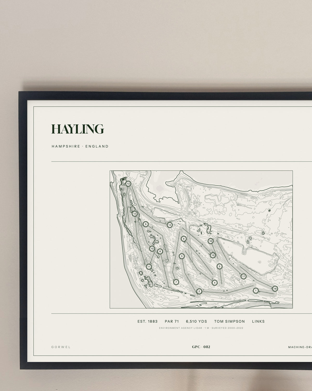 Hayling, Hampshire print, framed, on a wall