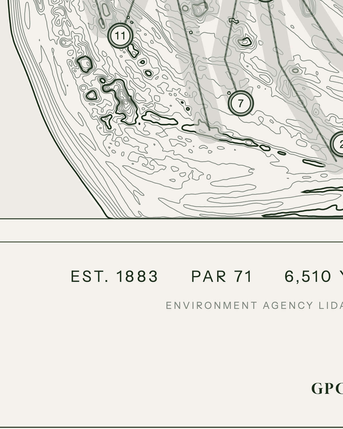 Hayling, Hampshire print, contour detail