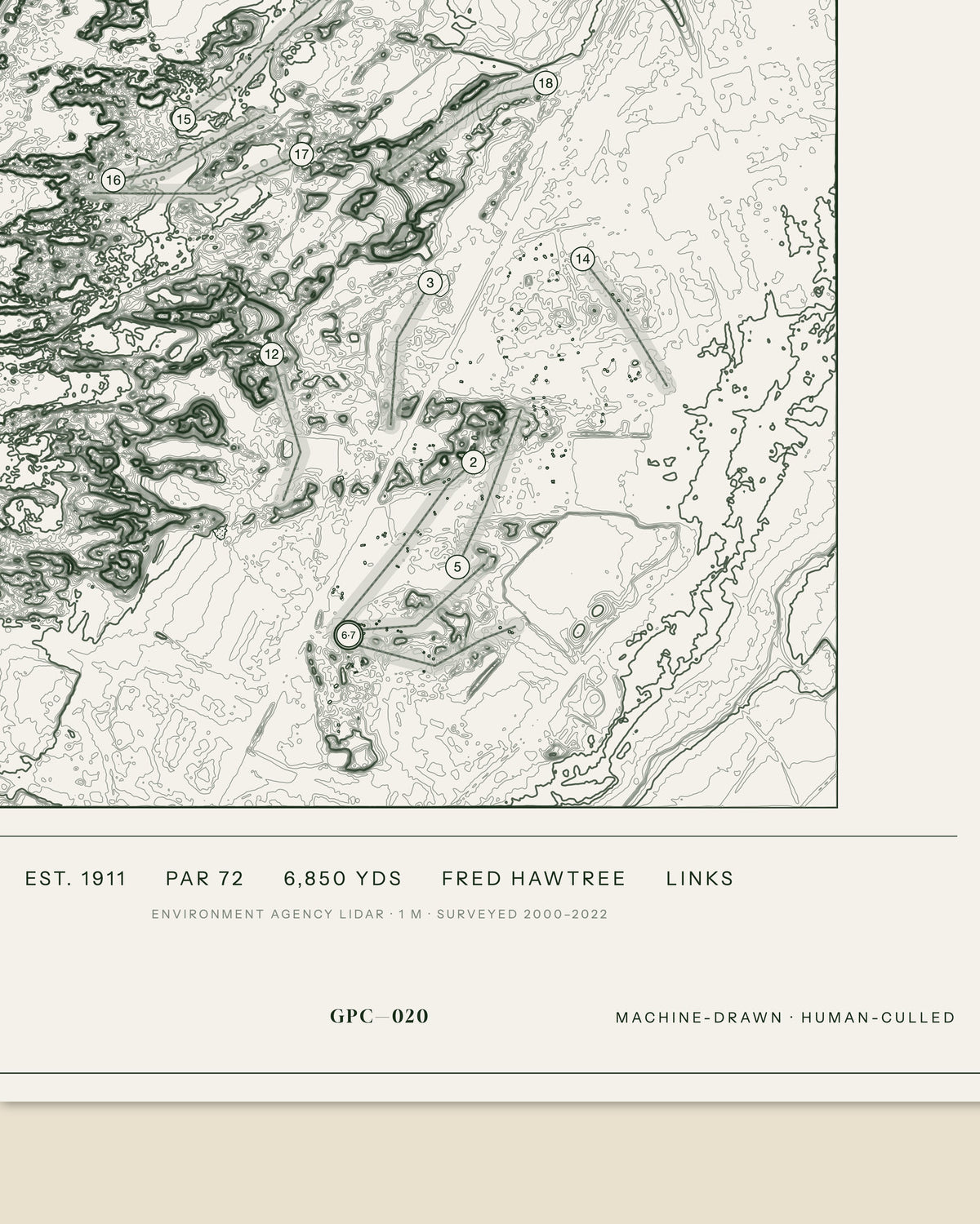 Hillside, Lancashire print, data strip and edition mark