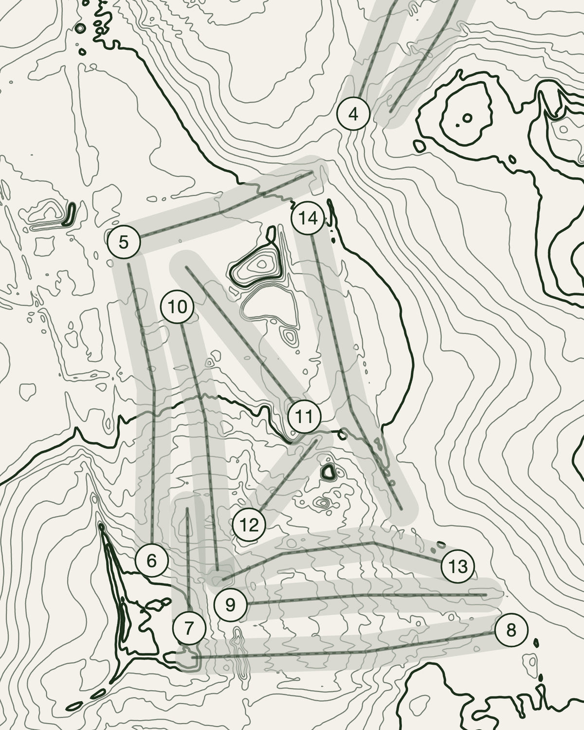Hornsea, Yorkshire print, contour detail