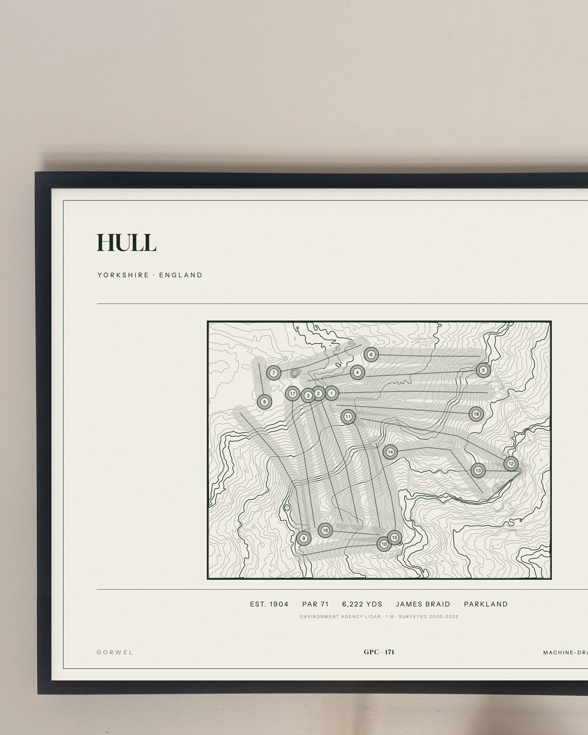 Hull, Yorkshire print, framed, on a wall