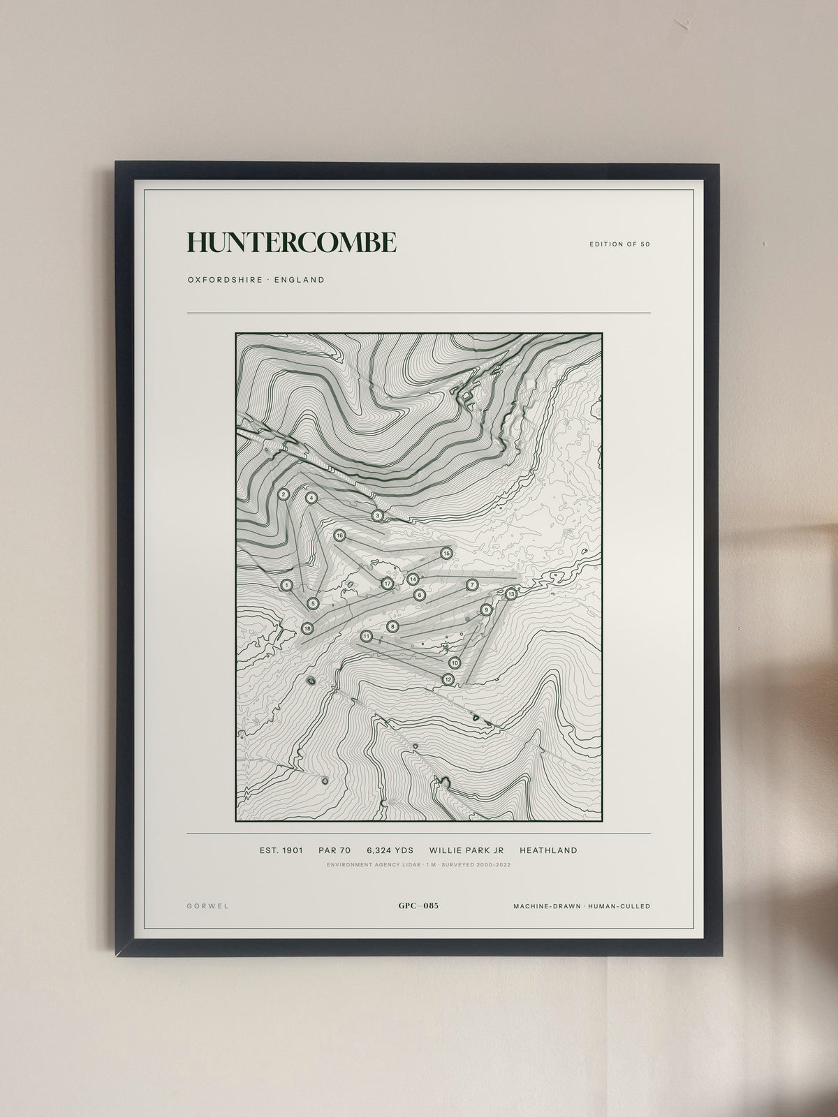 Huntercombe, Oxfordshire print, framed, on a wall