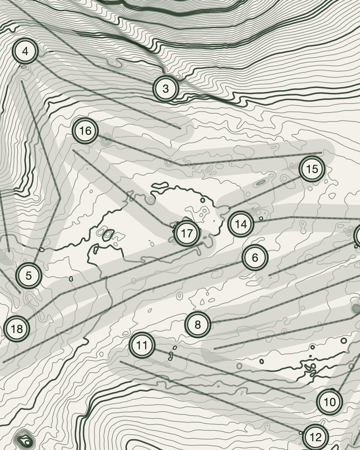 Huntercombe, Oxfordshire print, contour detail