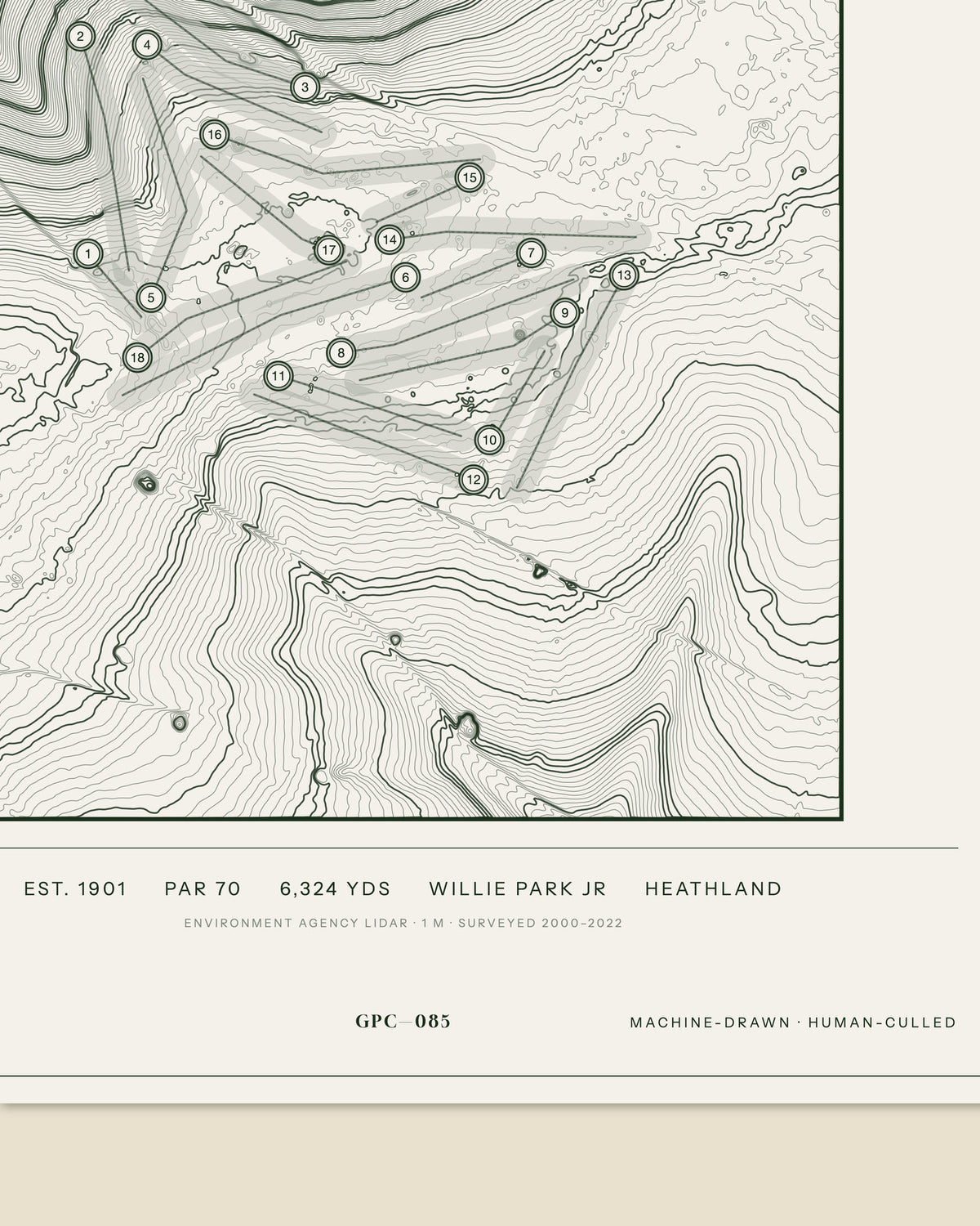 Huntercombe, Oxfordshire print, data strip and edition mark