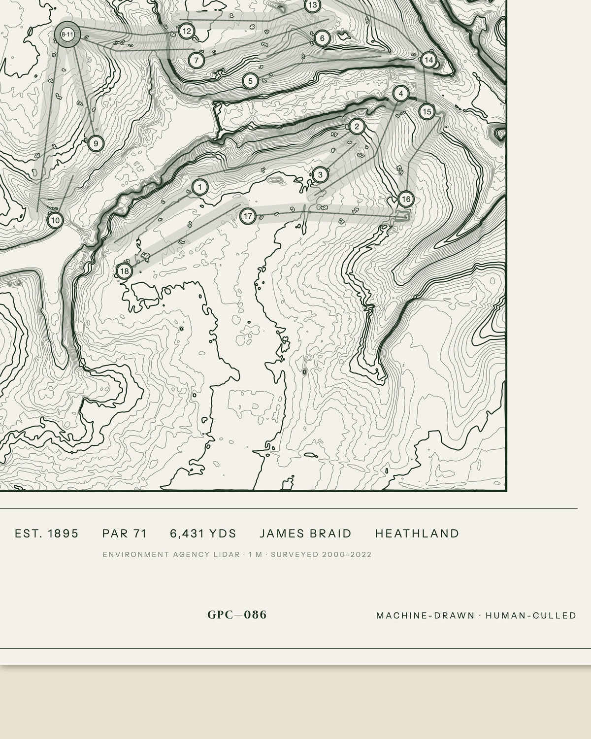 Ipswich Purdis Heath, Suffolk print, data strip and edition mark