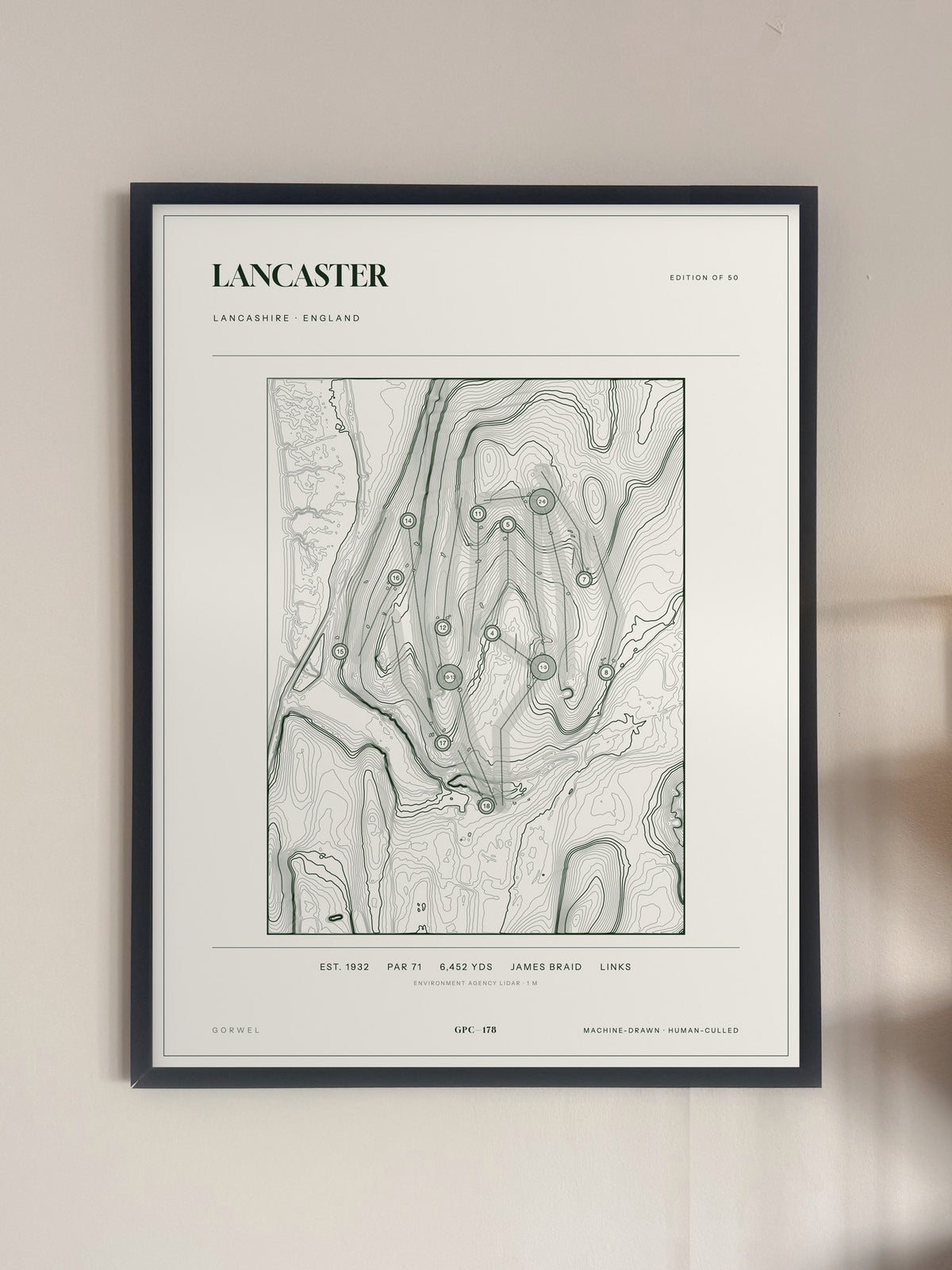 Lancaster print, framed, on a wall