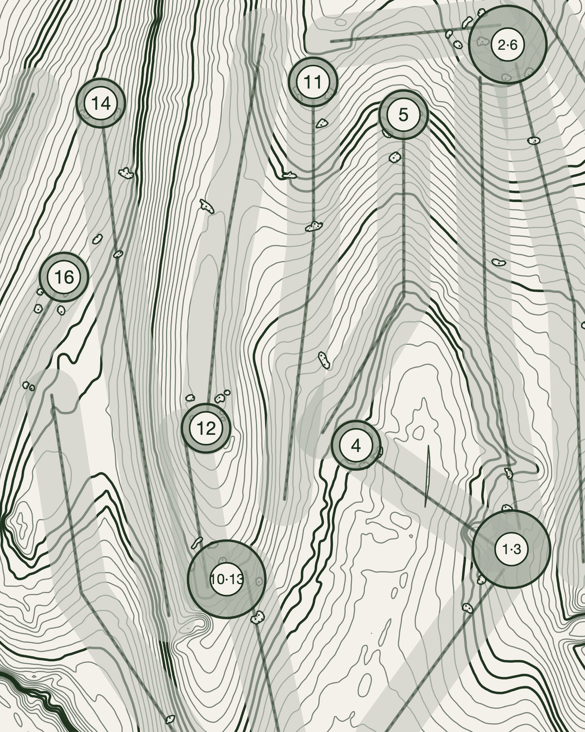 Lancaster print, contour detail
