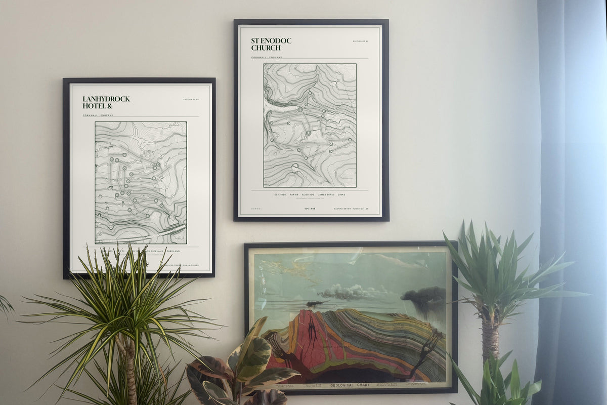 Lanhydrock Hotel &, Cornwall and  prints, framed, gallery wall