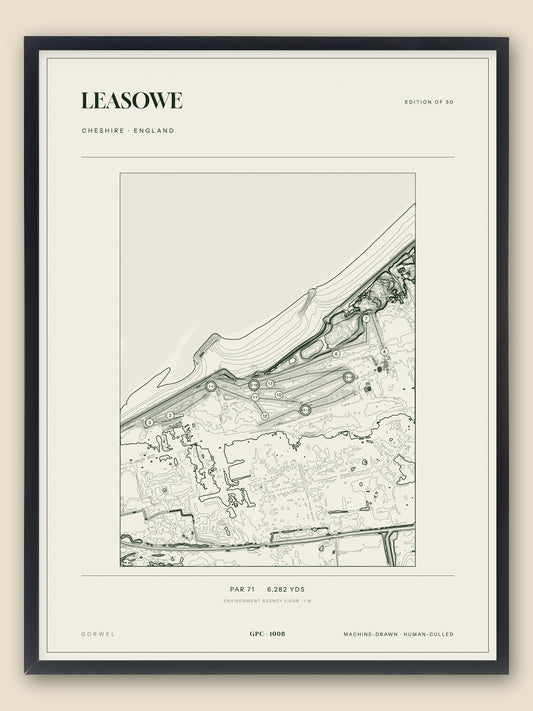 Leasowe topographic golf course print — catalogue plate — Gorwel Print Co