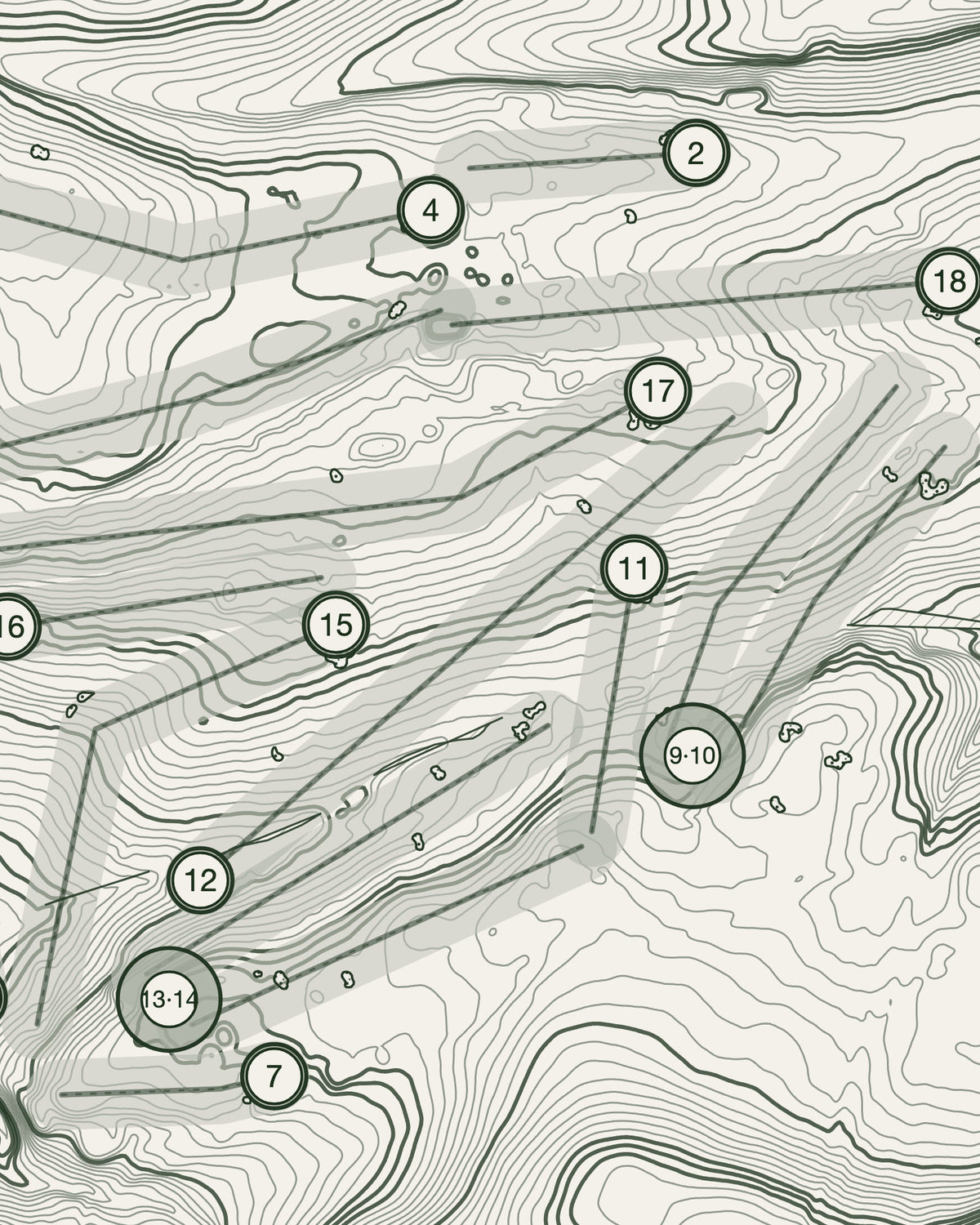 Leeds, Yorkshire print, contour detail