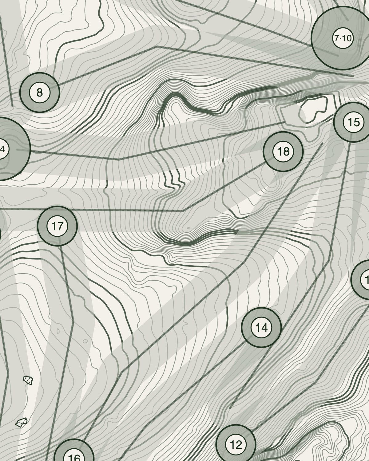 Leek, Staffordshire print, contour detail