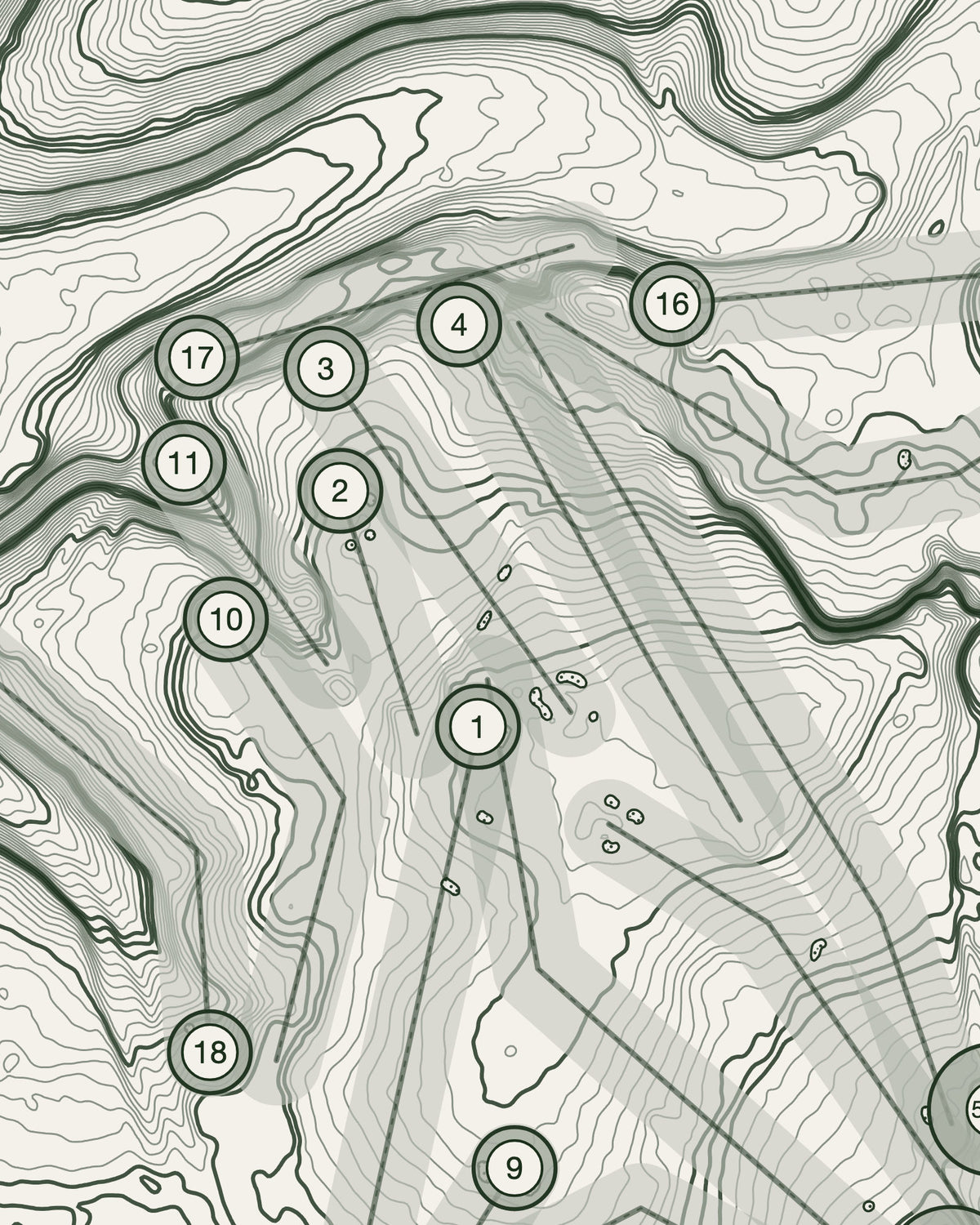 Leighton Buzzard, Bedfordshire print, contour detail