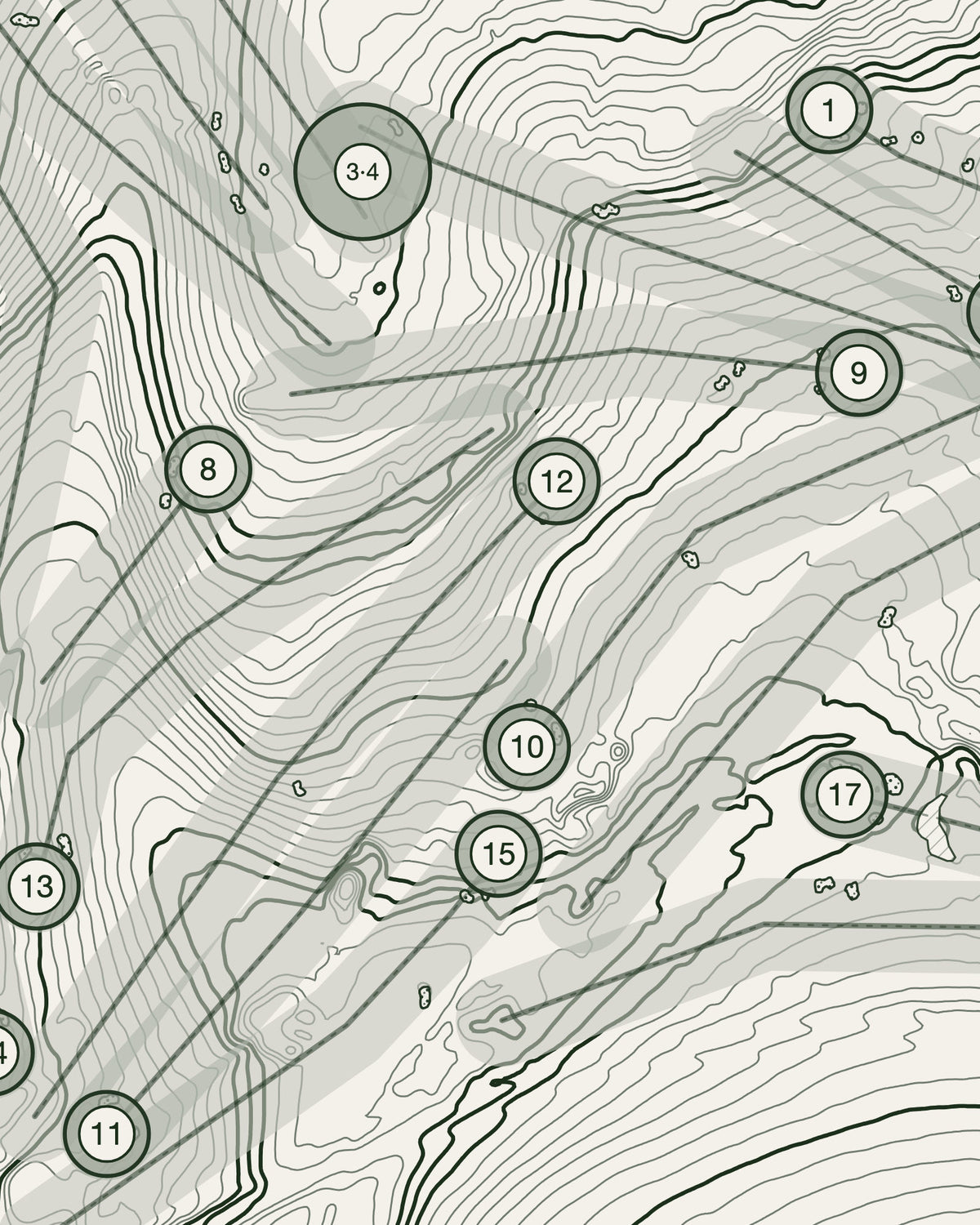 Letchworth, Hertfordshire print, contour detail