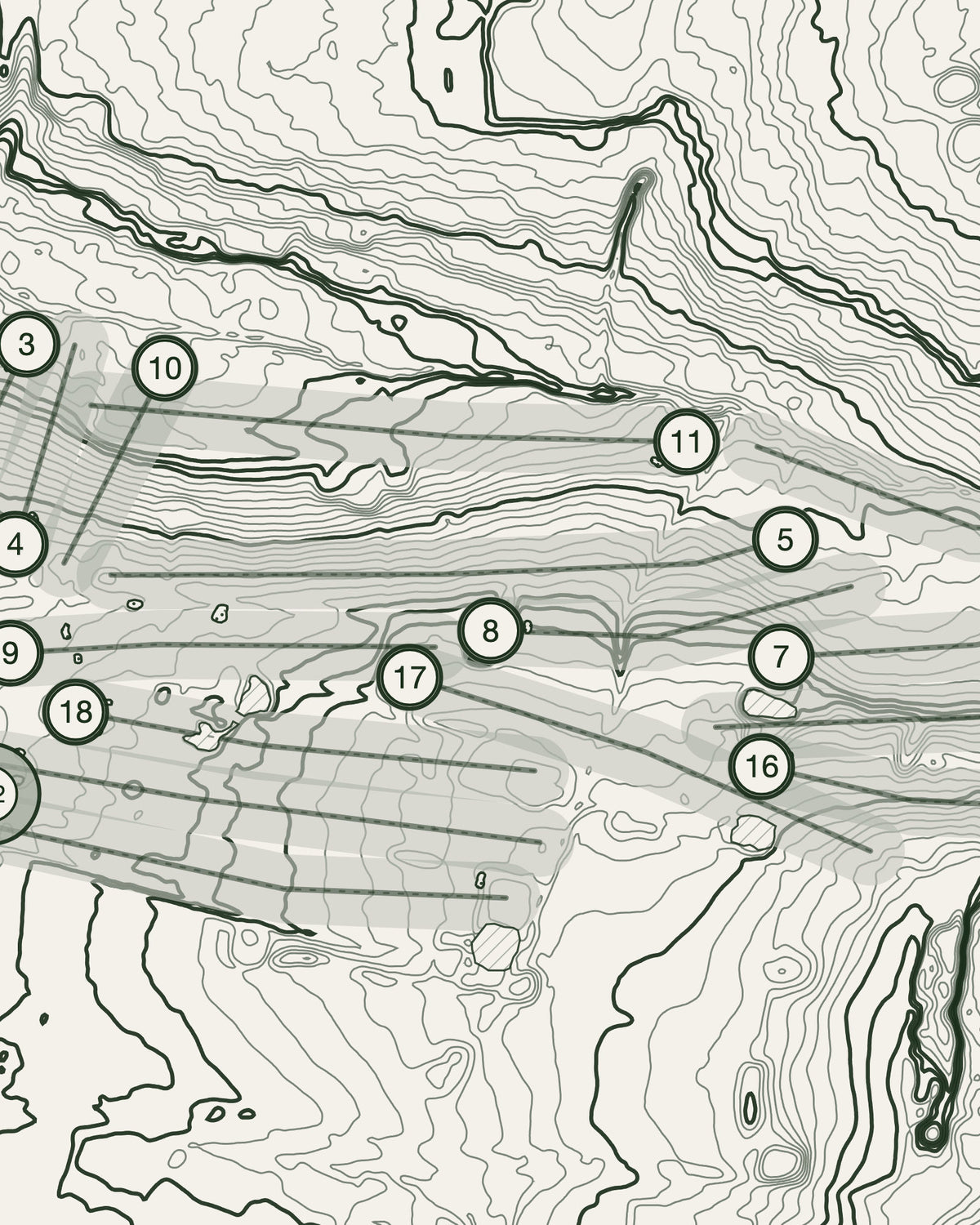 Leyland, Lancashire print, contour detail
