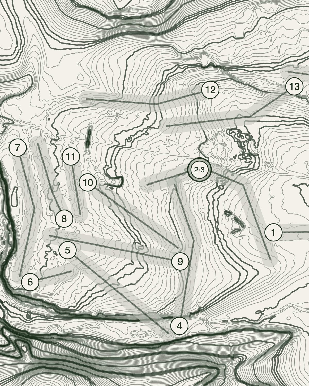 Lindrick, Yorkshire print, contour detail
