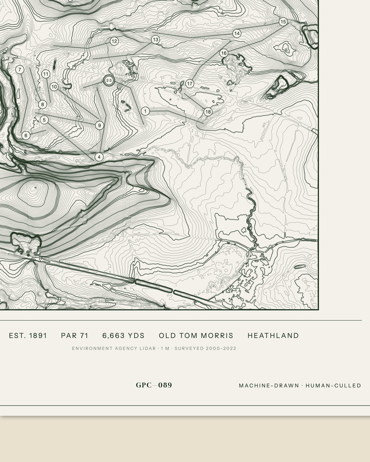 Lindrick, Yorkshire print, data strip and edition mark