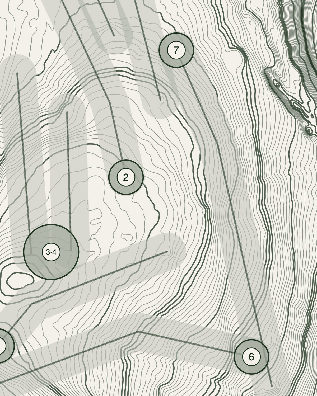 Lobden, Lancashire print, contour detail