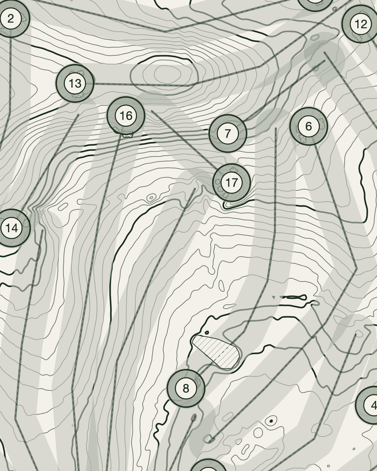 Long Sutton, Somerset print, contour detail