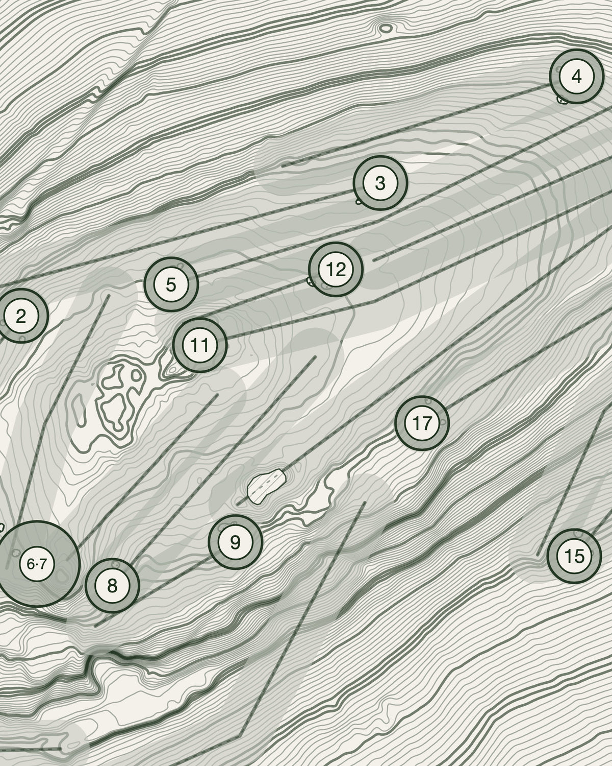 Looe, Cornwall print, contour detail