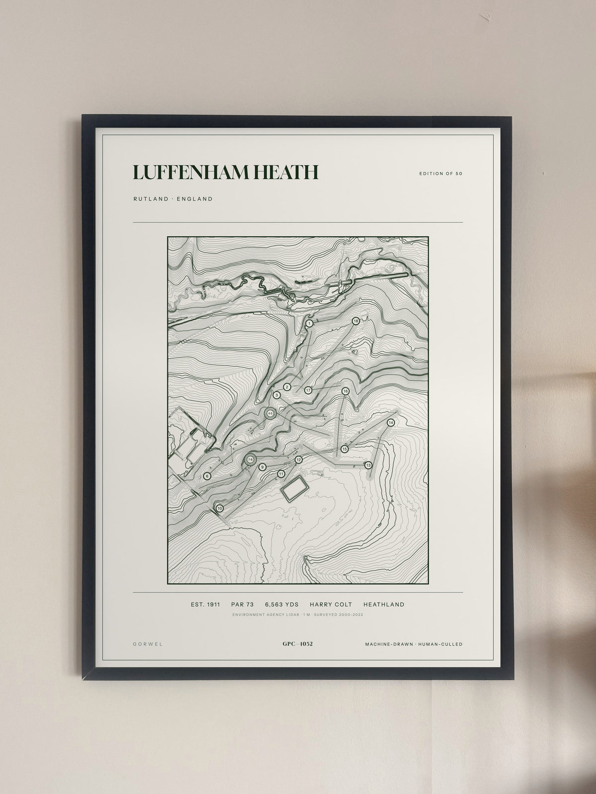 Luffenham Heath, Rutland print, framed, on a wall