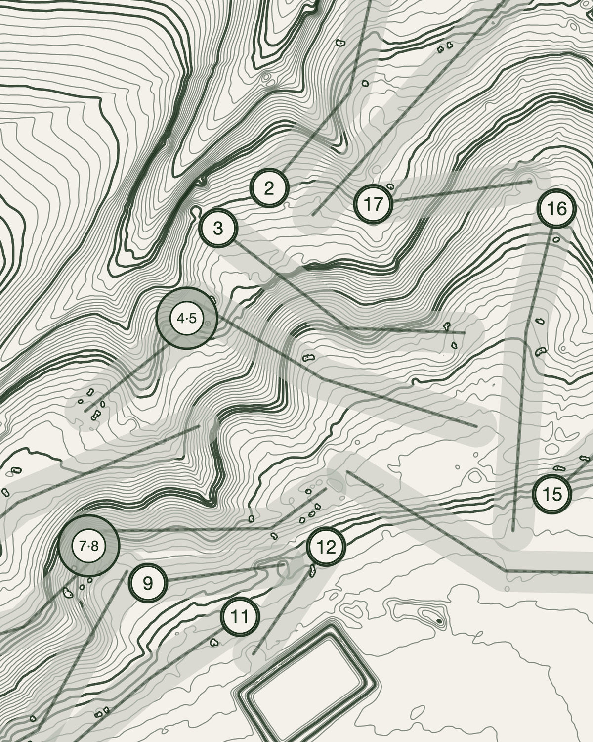 Luffenham Heath, Rutland print, contour detail