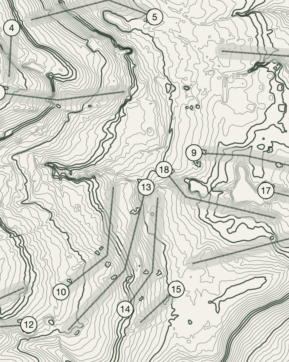 Macdonald Linden Hall Golf & Country Club, Northumberland print, contour detail