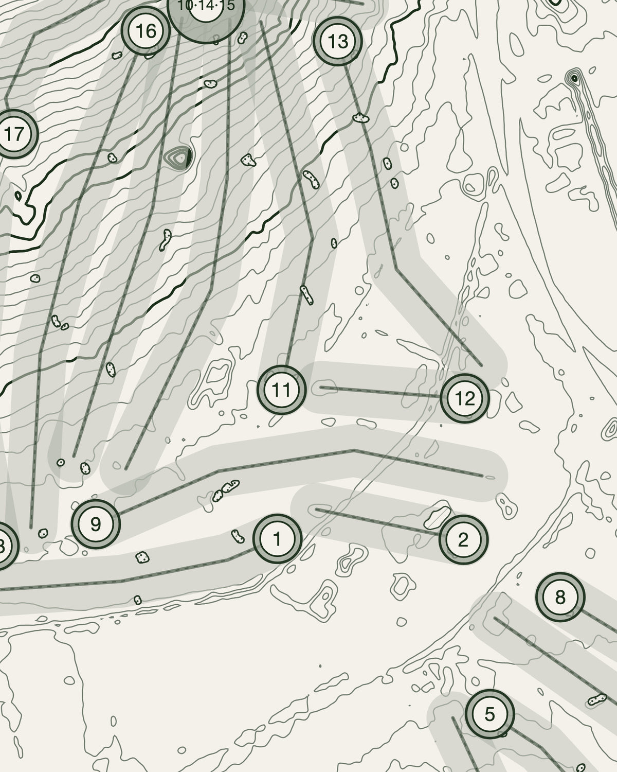 Malden, Surrey print, contour detail