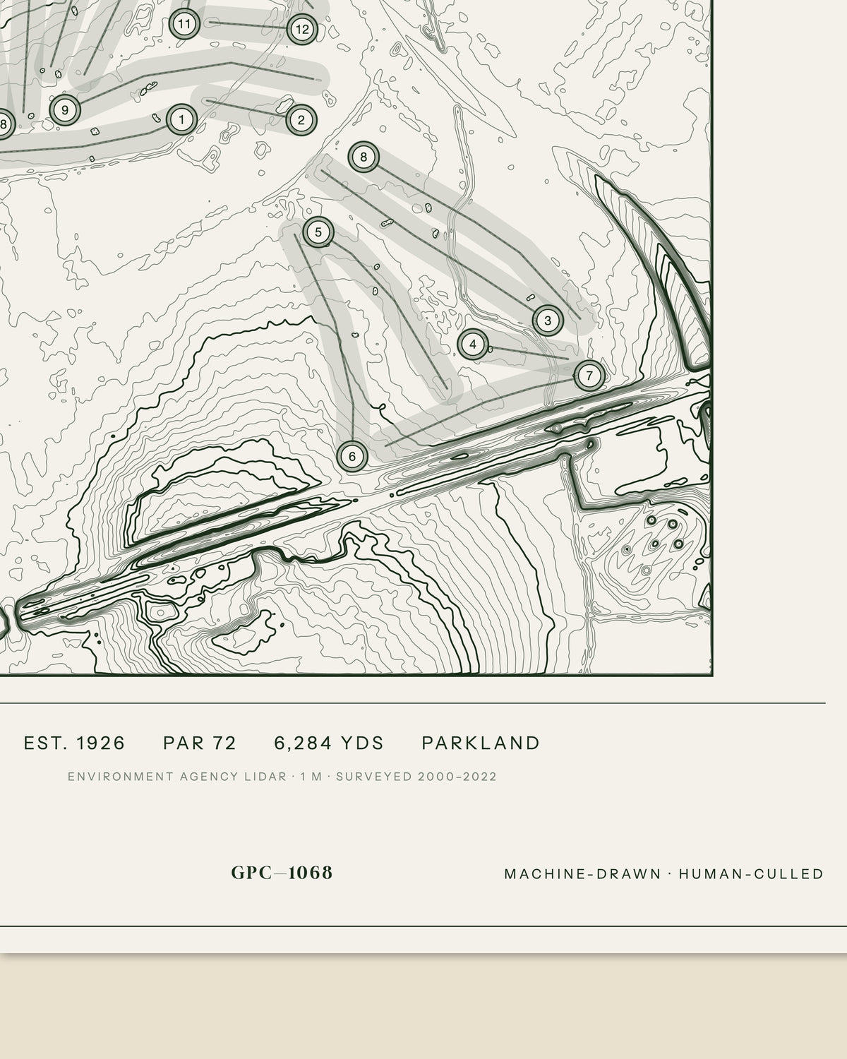 Malden, Surrey print, data strip and edition mark