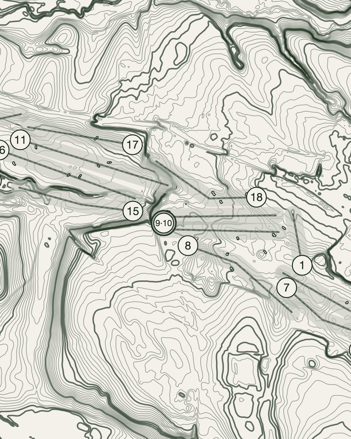 Malkins Bank, Cheshire print, contour detail