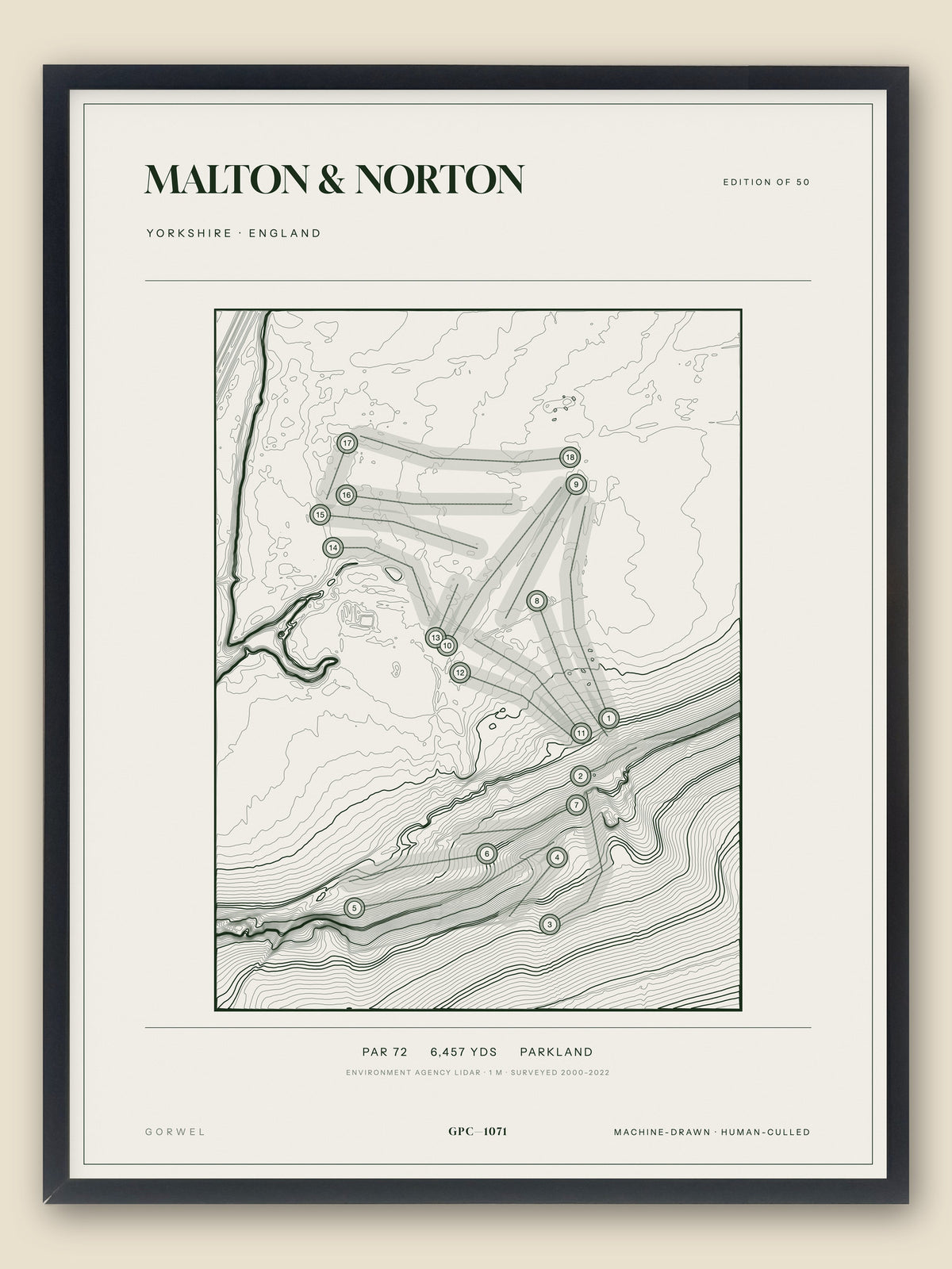 Malton & Norton topographic golf course print — catalogue plate — Gorwel Print Co