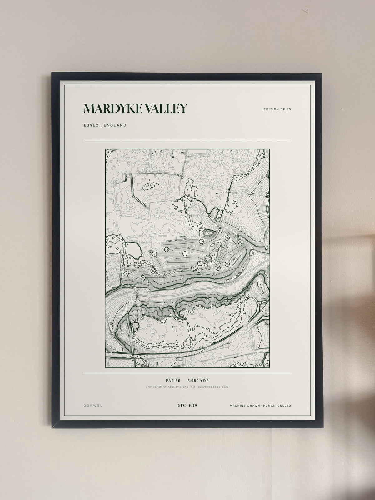 Mardyke Valley, Essex print, framed, on a wall