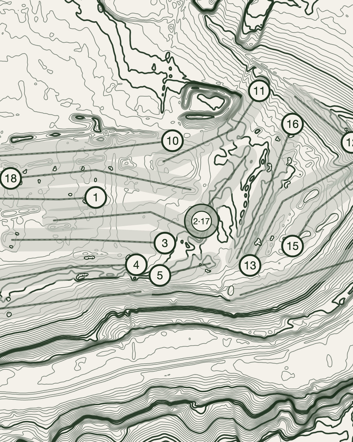 Mardyke Valley, Essex print, contour detail