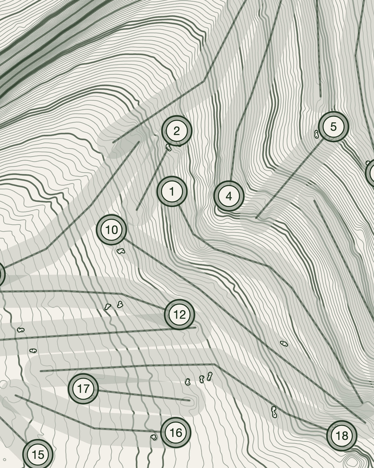 Marlborough, Wiltshire print, contour detail