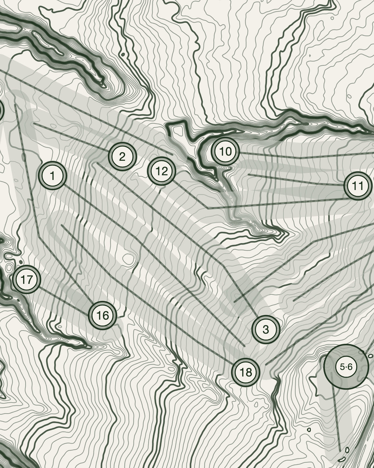 Marple, Cheshire print, contour detail