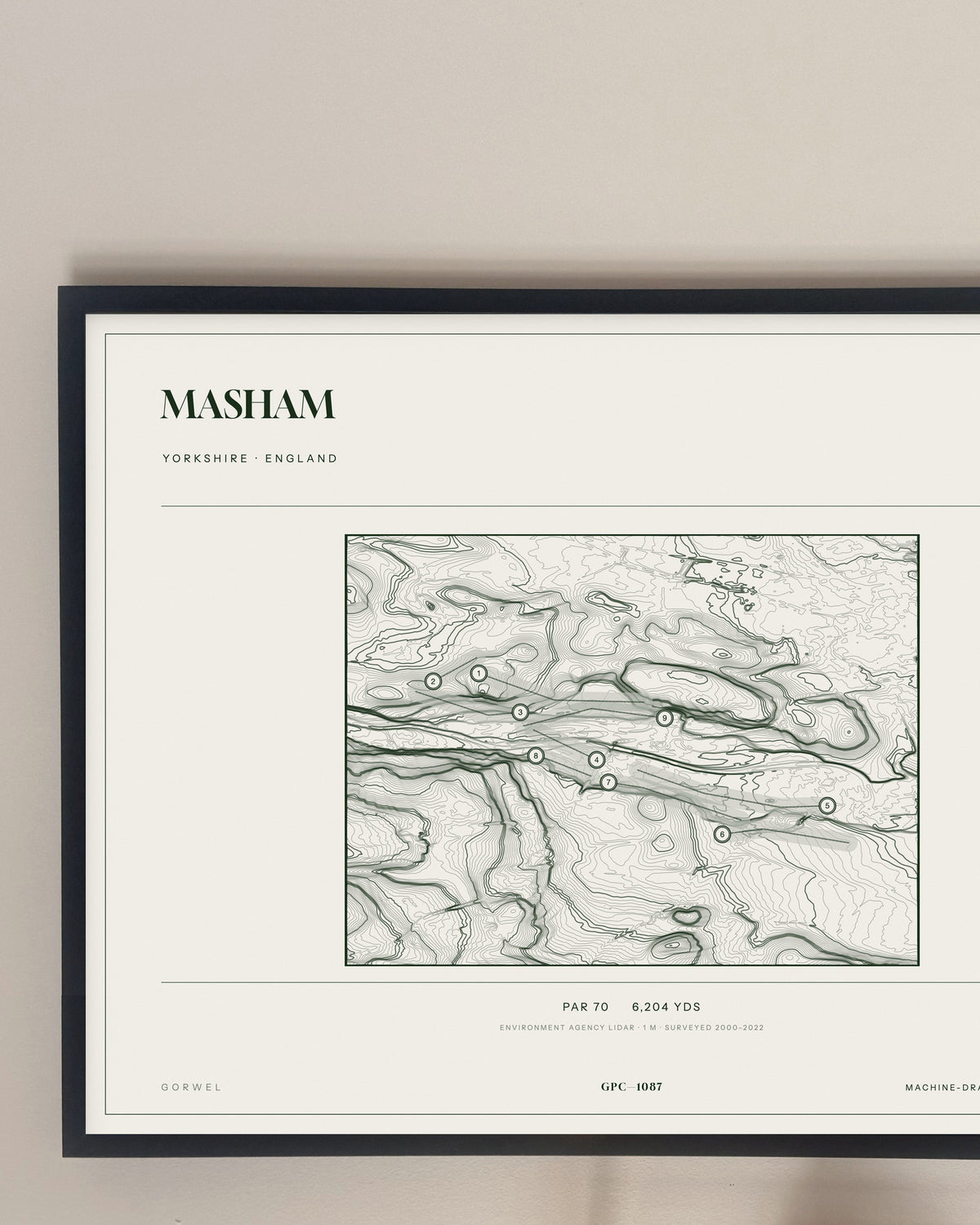 Masham, Yorkshire print, framed, on a wall