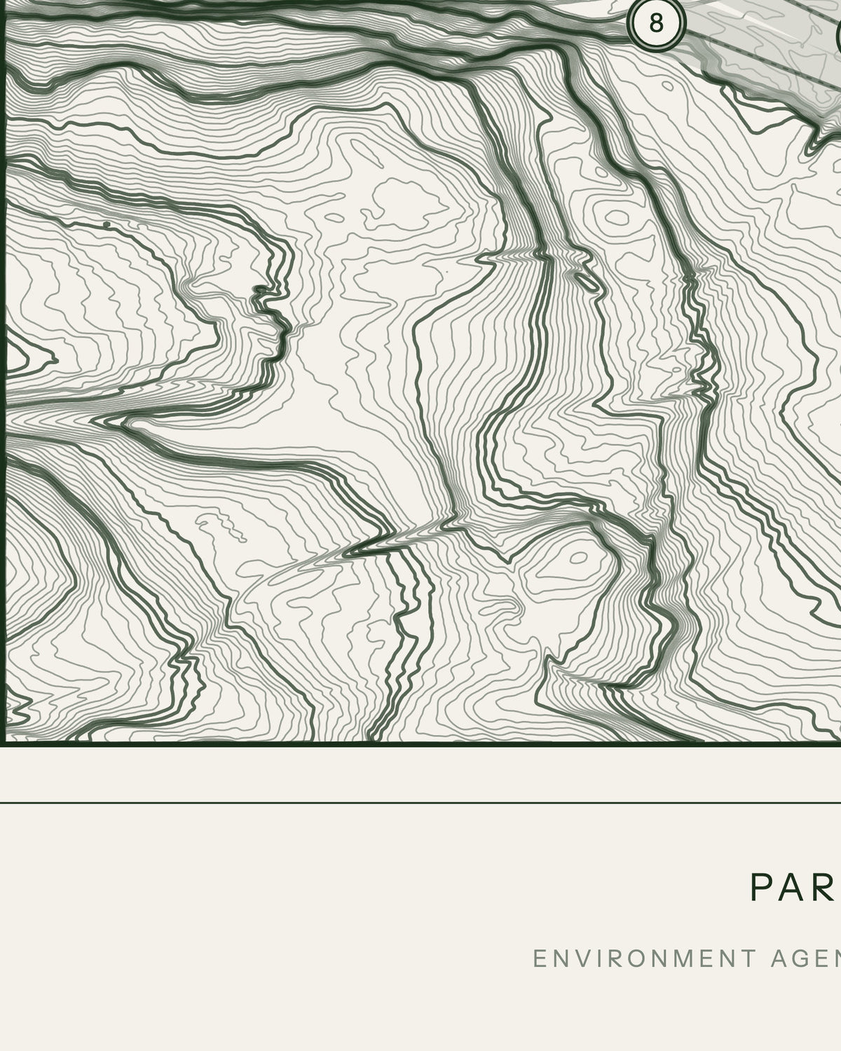 Masham, Yorkshire print, contour detail