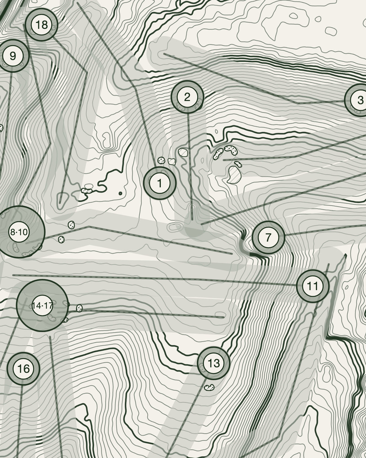 Mickleover, Derbyshire print, contour detail