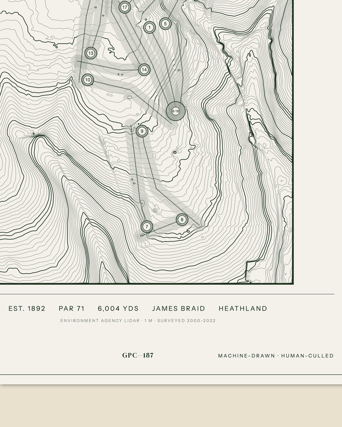 Mid Herts, Hertfordshire print, data strip and edition mark