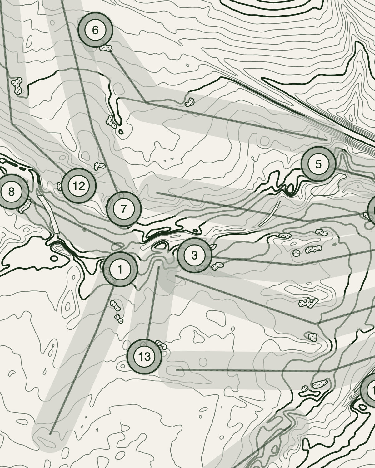 Mid Sussex, Sussex print, contour detail