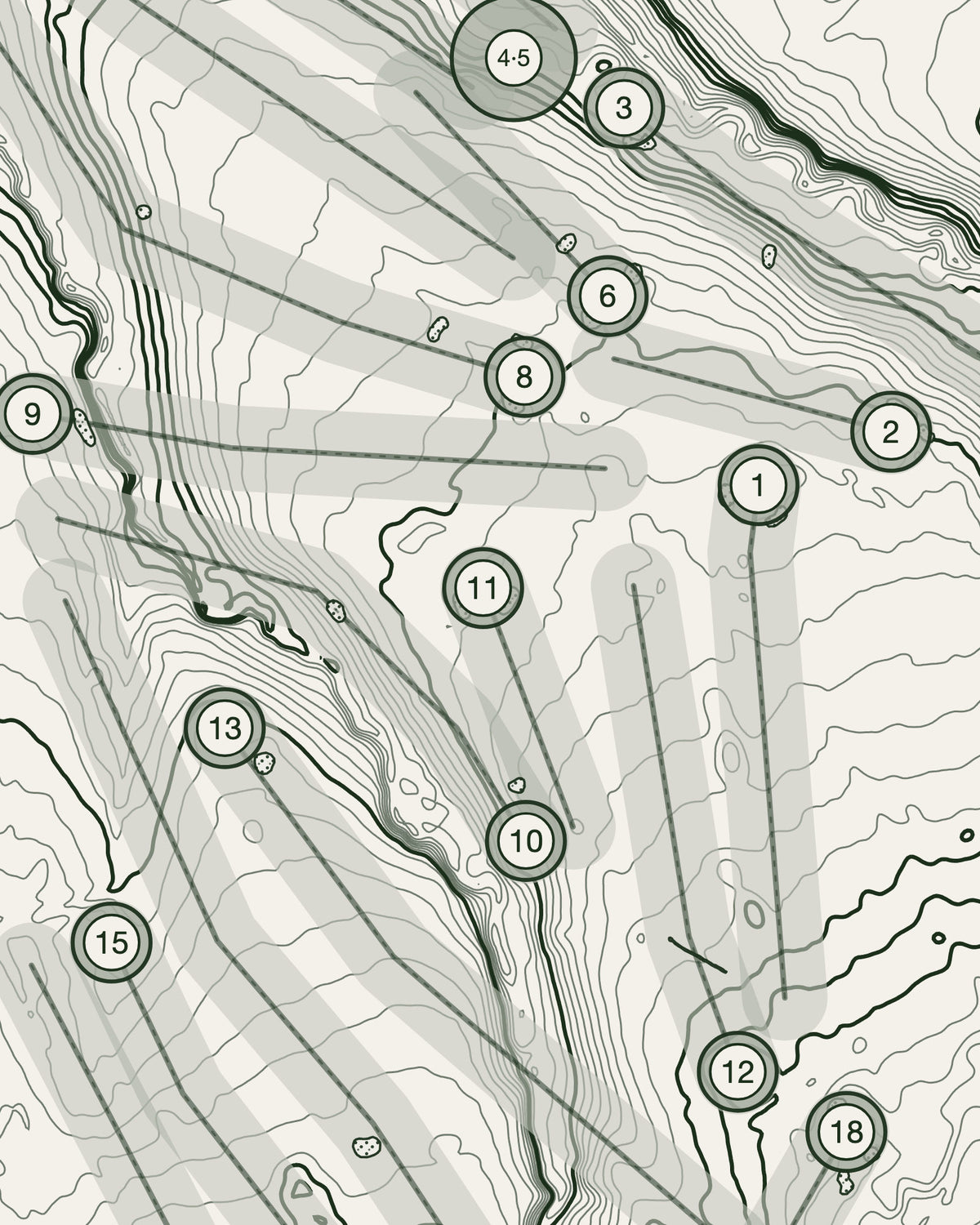 Middlesbrough Municipal, Yorkshire print, contour detail