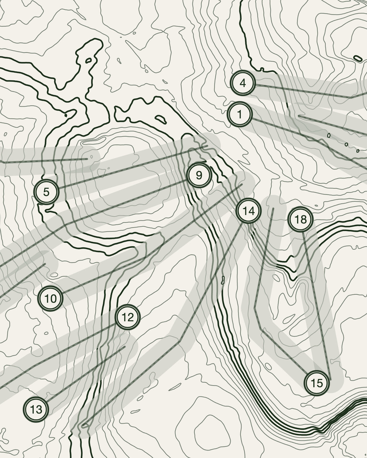Mile End, Shropshire print, contour detail