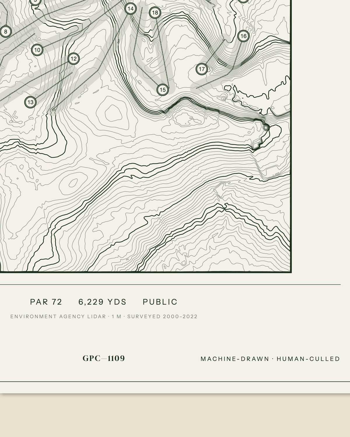 Mile End, Shropshire print, data strip and edition mark