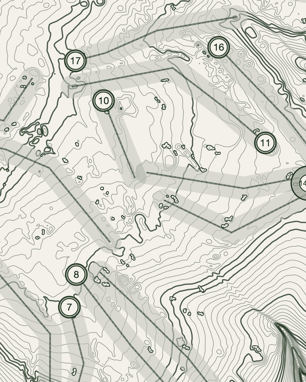 Minchinhampton, Gloucestershire print, contour detail