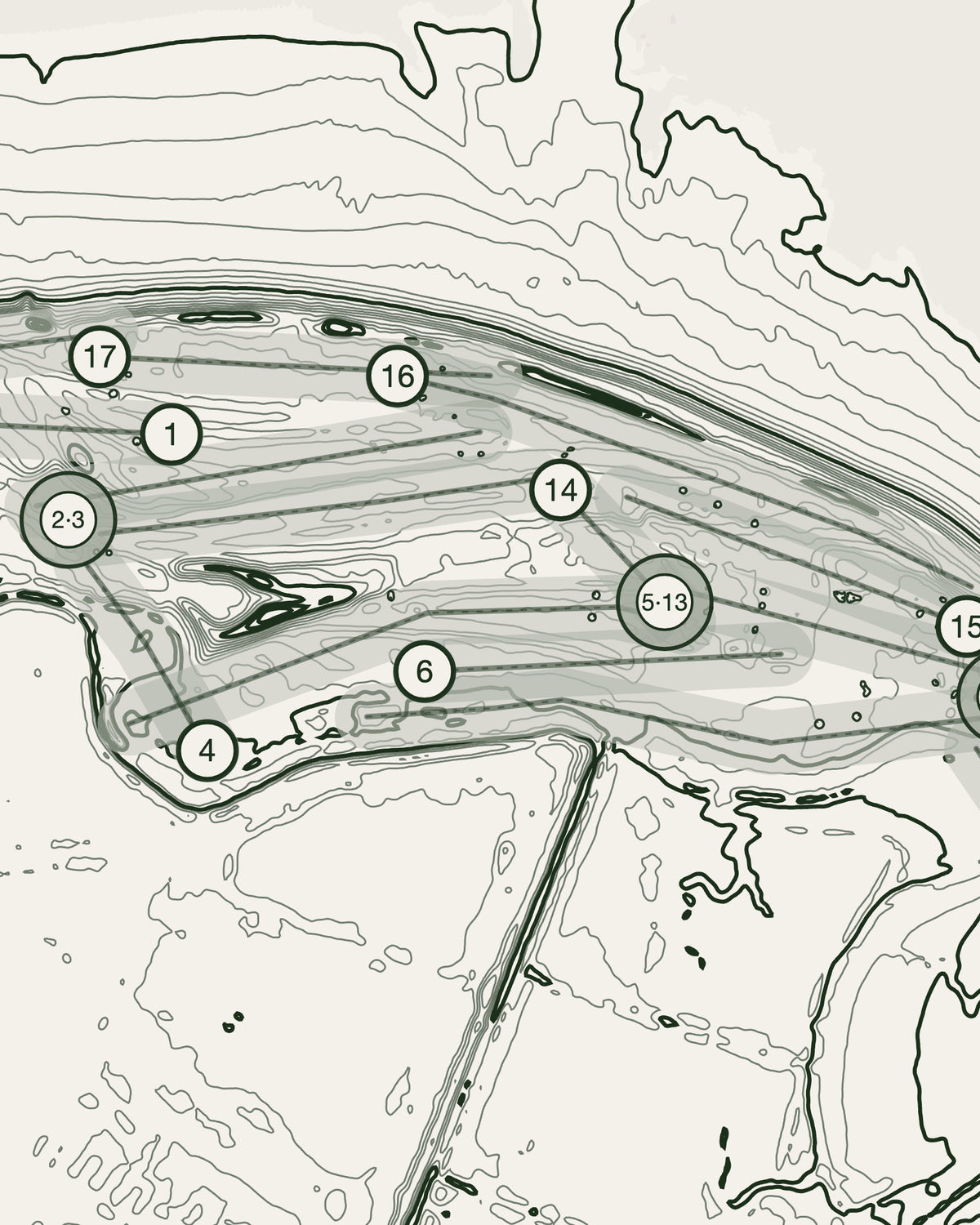 Minehead & West Somerset, Somerset print, contour detail