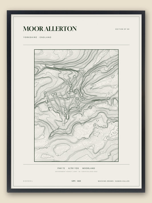 Moor Allerton topographic golf course print — catalogue plate — Gorwel Print Co