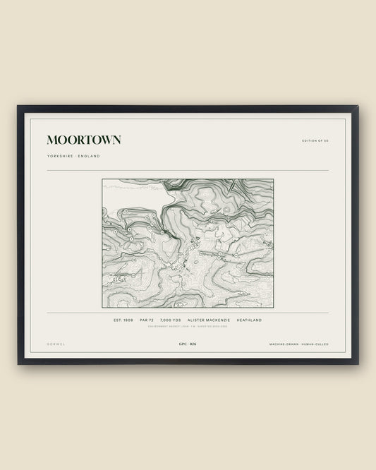 Moortown, Yorkshire topographic golf course print, framed — Gorwel Print Co