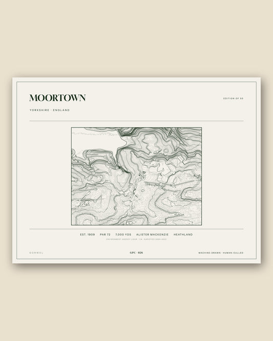 Moortown, Yorkshire topographic golf course print