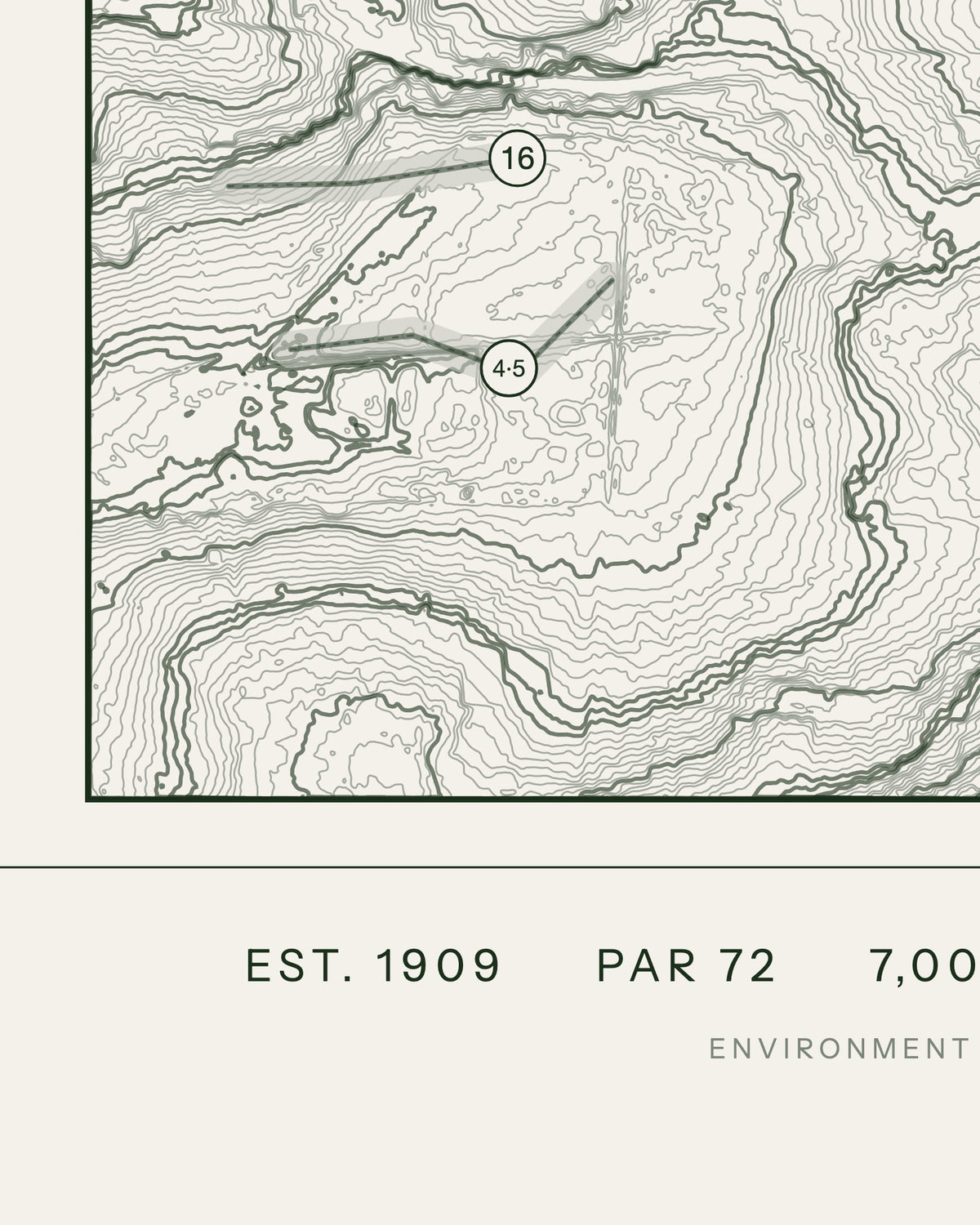 Moortown, Yorkshire print, contour detail